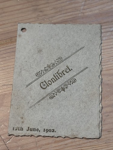 1902 clontibret dance card - clontibret,