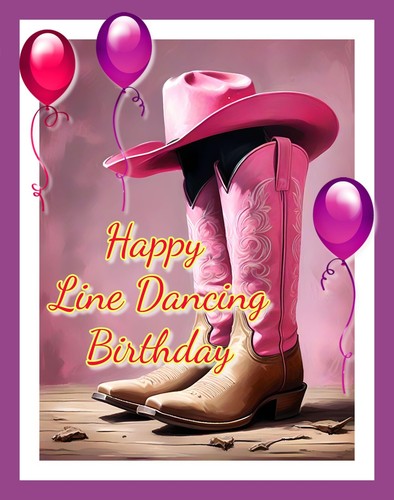 Happy line dancing birthday - line,