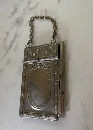 Antique silver dance card aide - antique,
